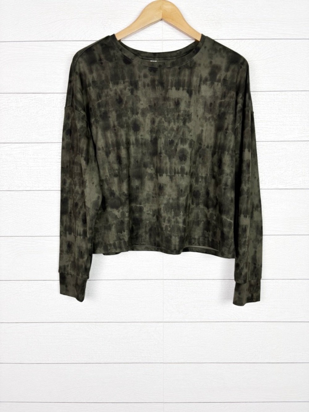 RBX Green Print Long Sleeve Active Top